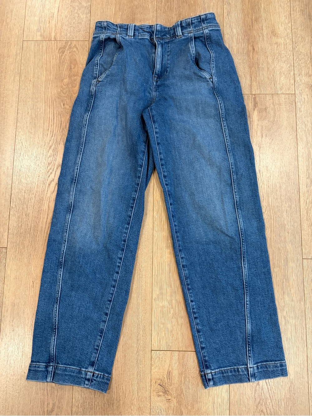 Madewell High Rise Seamed Straight Leg Jeans Trouser Style Medium Wash 27P